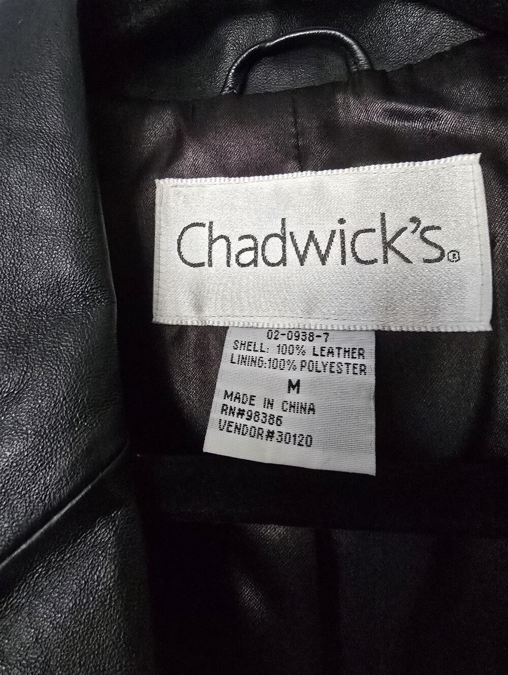 Vntg Chadwicks Women's Black 100% Leather Trench Coat Size M - Picture 3 of 13